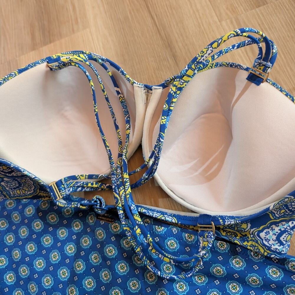 Lands' End | Blue Paisley Bikini Set | 36DD/38D & 14 - Picture 3 of 9